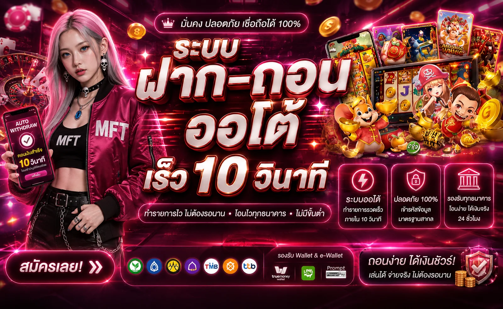 ระบบฝากถอนอัตโนมัติ Cupcake88 ไม่มีขั้นต่ำ